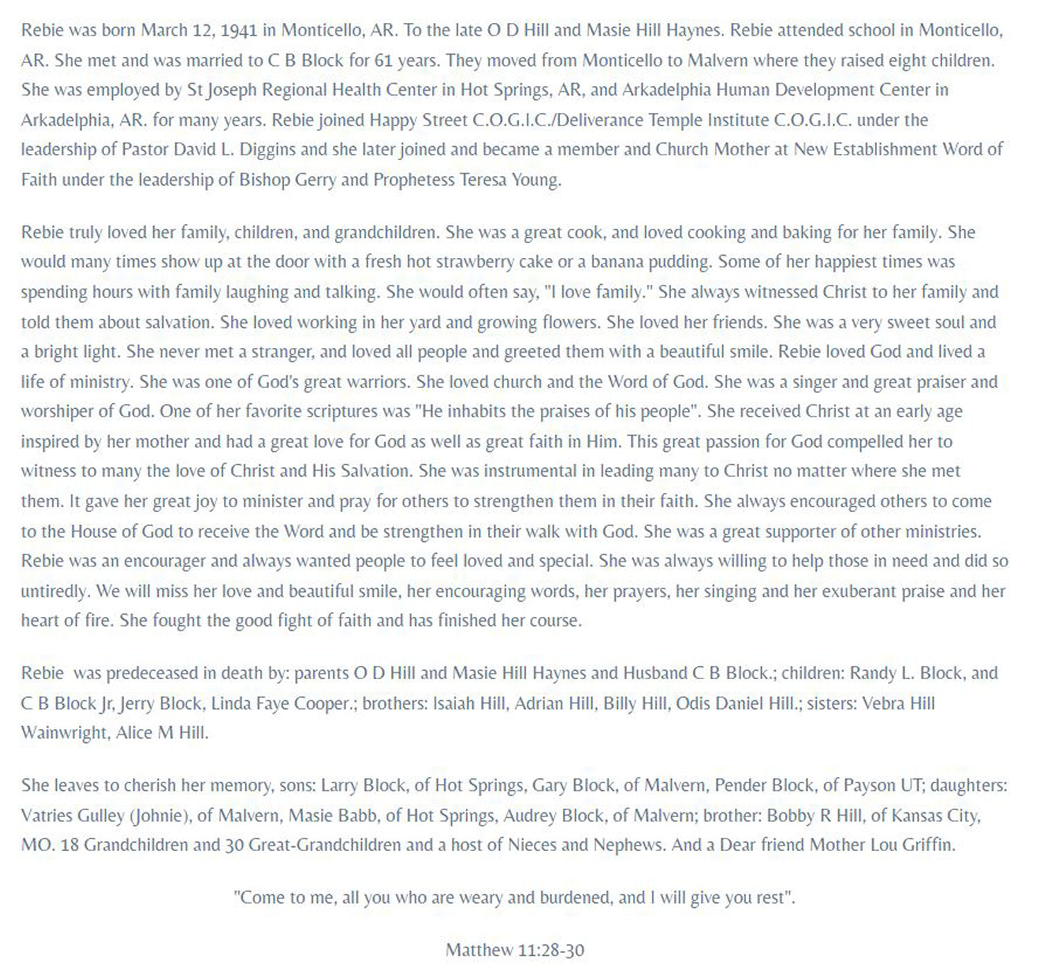 Obituary page 1